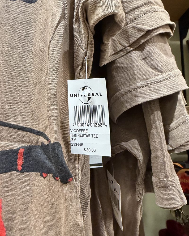 hang tag with barcode, size SM